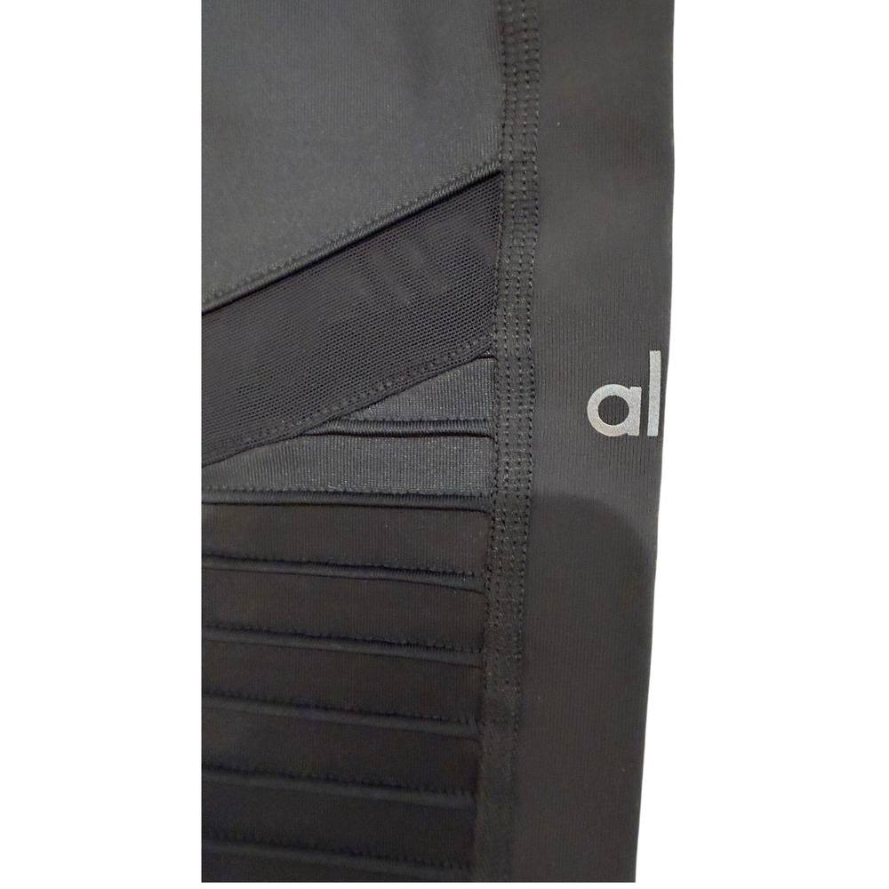 Alo Yoga Moto Leggings Anthracite Dark Gray High Waist Mesh XXS 28"‎ Inseam - Picture 4 of 7